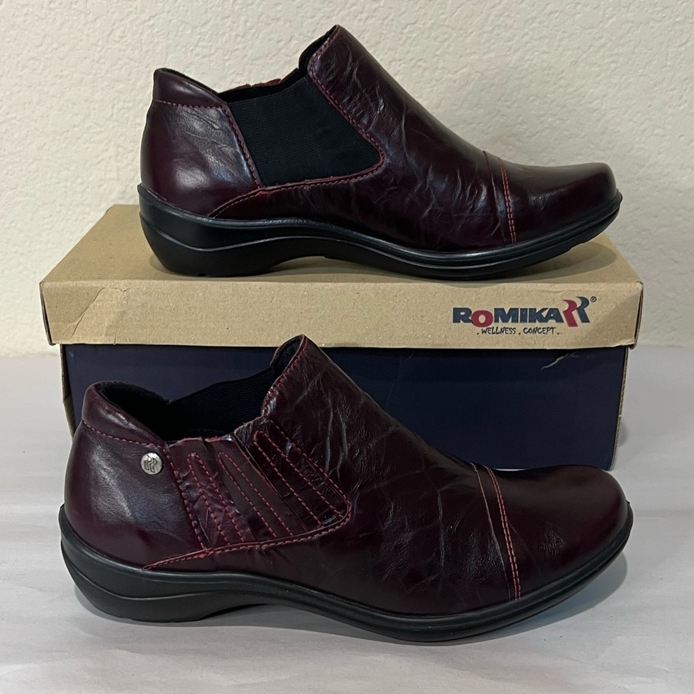 Romika Cassie Slip-On genuine Leather Loafers burgundy EU 37 US‎ 6/6.5